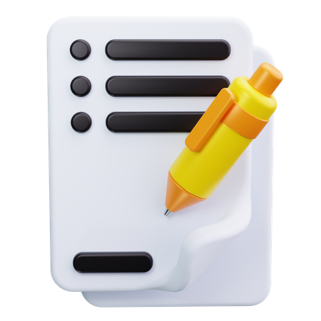 Contrat avec stylo  3D Icon