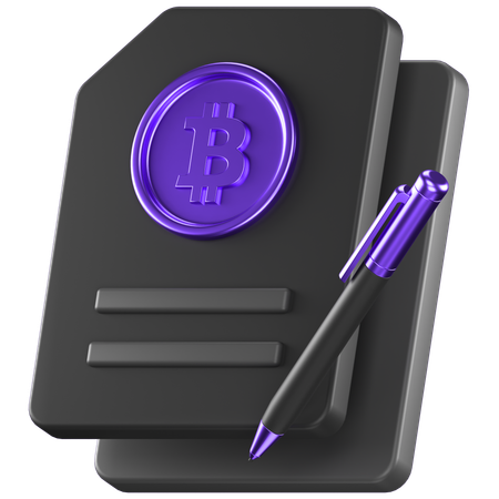 Contrat bitcoin  3D Icon