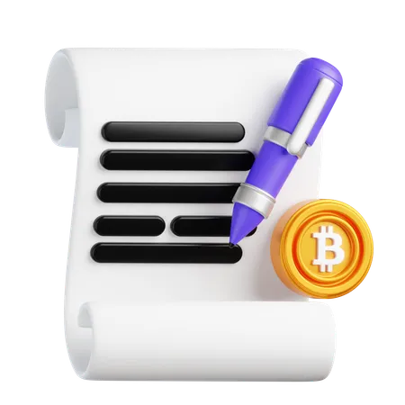 Contrat intelligent de crypto-monnaie  3D Icon