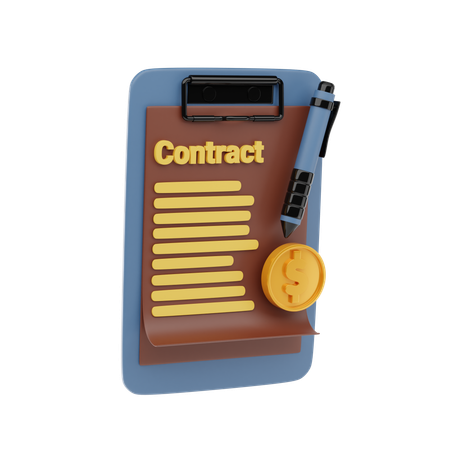 Contrat commercial  3D Icon