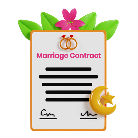 Contrat de mariage  3D Icon