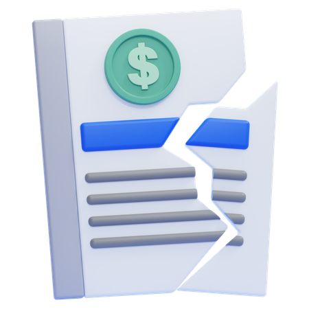 Contrat déchiré  3D Icon