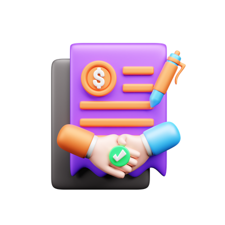 Contrat financier  3D Icon