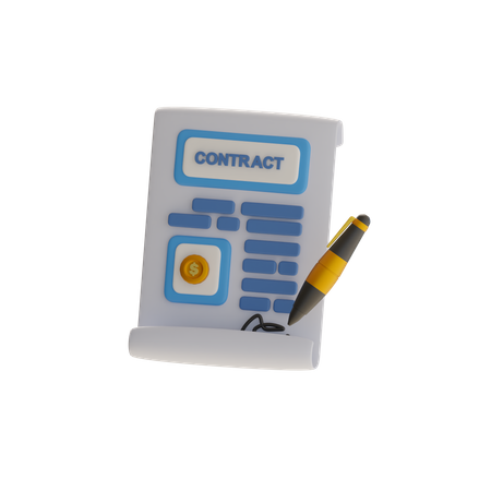 Contrato  3D Icon