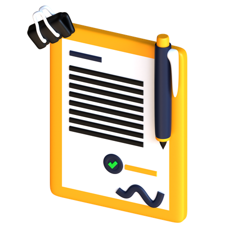 Contrato  3D Icon
