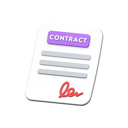 Contrato  3D Icon