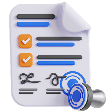 Contrato  3D Icon