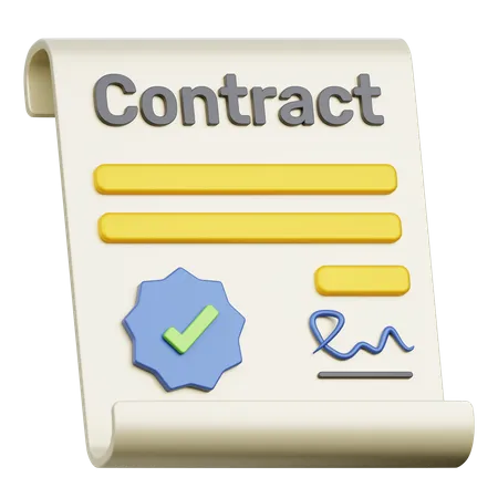 Contrato  3D Icon