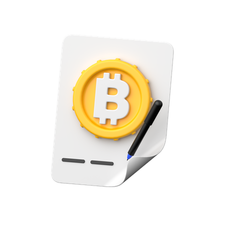 Contrato de bitcoin  3D Icon