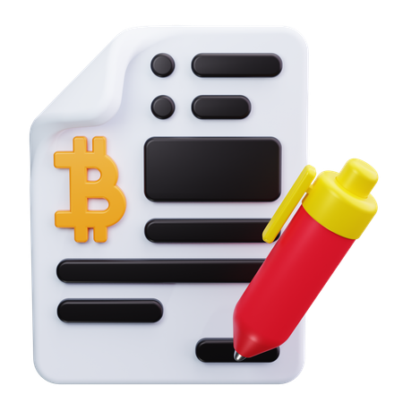 Contrato de bitcoin  3D Icon