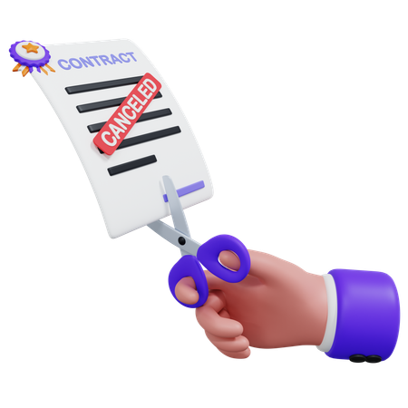Contrato cancelado  3D Icon