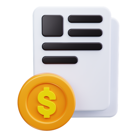 Contrato con dinero  3D Icon