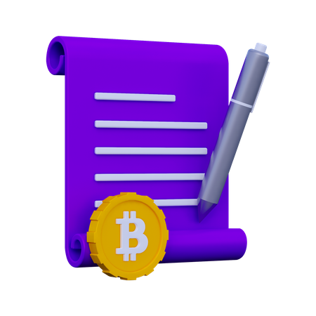 Contrato criptográfico  3D Icon