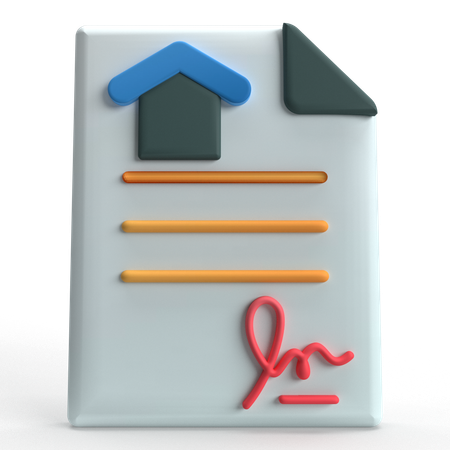 Contrato de casa  3D Icon