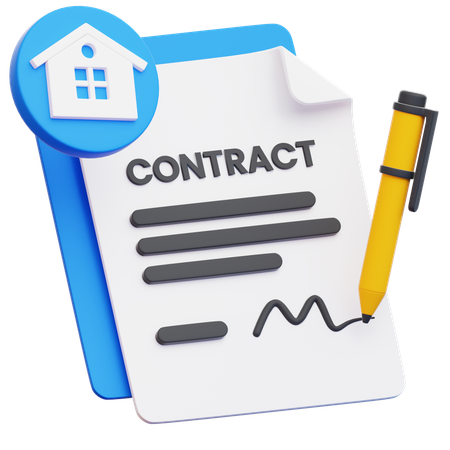Contrato de casa  3D Icon