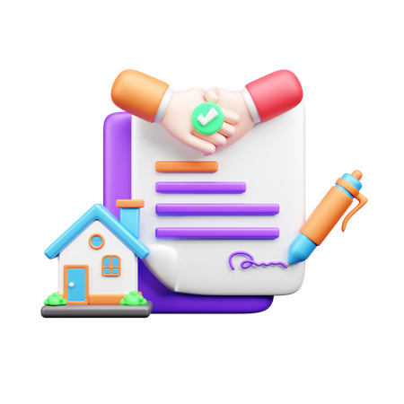 Contrato de casa  3D Icon