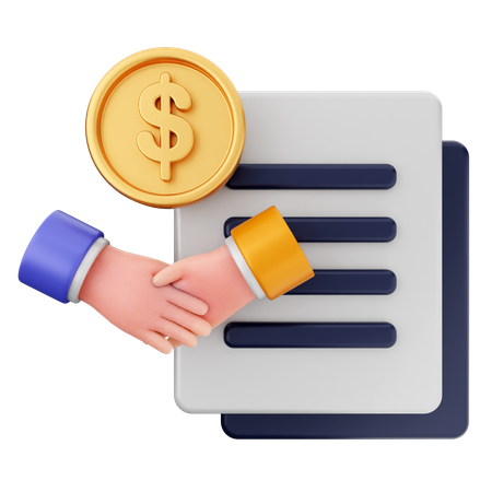 Contrato de dinero  3D Icon