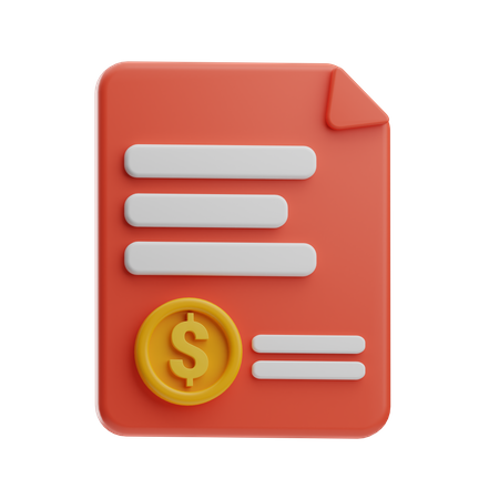 Contrato de dinero  3D Icon