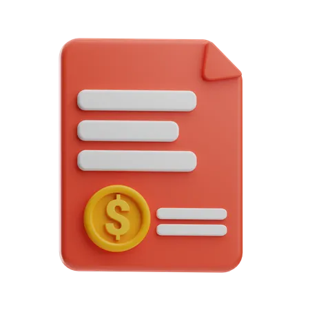 Contrato de dinero  3D Icon