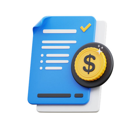 Contrato de dinero  3D Icon