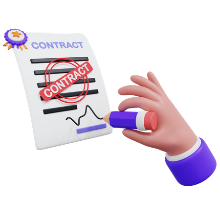 Contrato de empleo  3D Icon