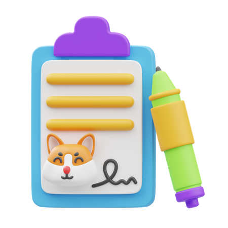Contrato de locação que aceita animais de estimação  3D Icon