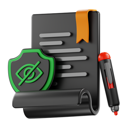 Contrato de privacidad  3D Icon