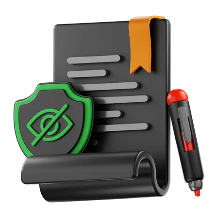 Contrato de privacidad  3D Icon