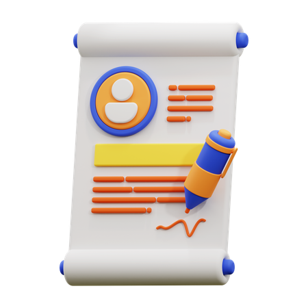 Contrato de empleo  3D Icon