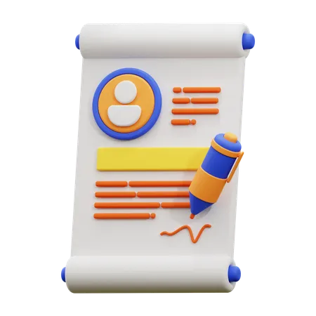 Contrato de empleo  3D Icon