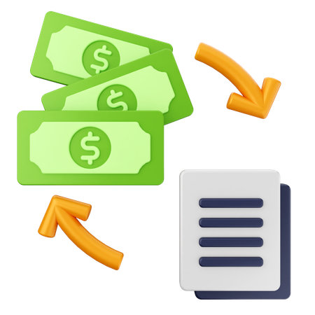 Dinero del contrato  3D Icon