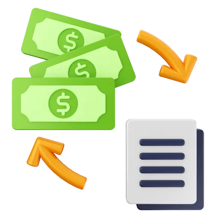 Dinero del contrato  3D Icon