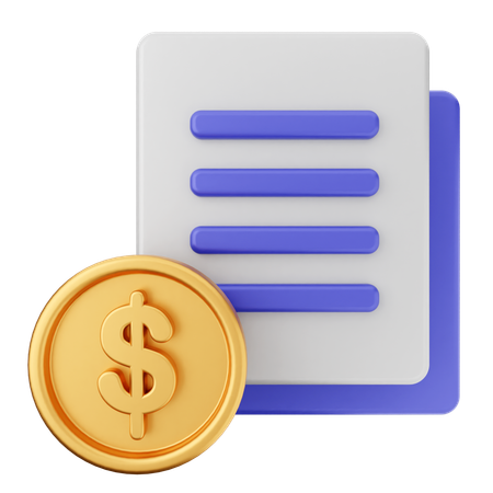 Contrato de archivo de dinero  3D Icon