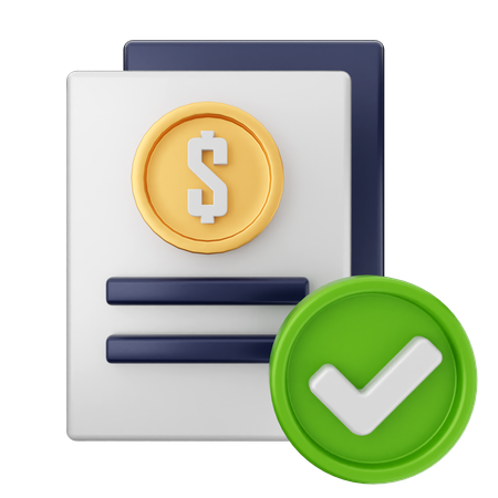 Contrato dinheiro dólar  3D Icon