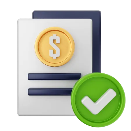 Contrato dinheiro dólar  3D Icon