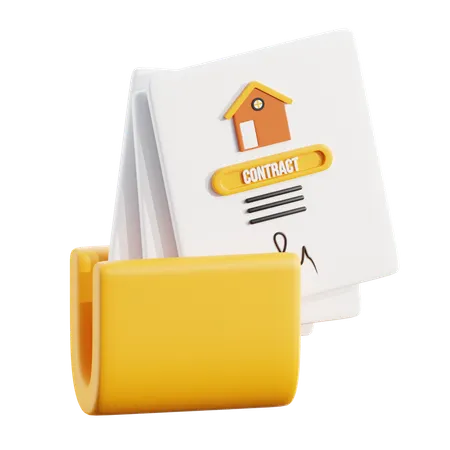 Contrato de documento de casa  3D Icon