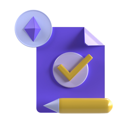 Contrato etéreo  3D Icon