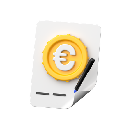 Contrato en euros  3D Icon