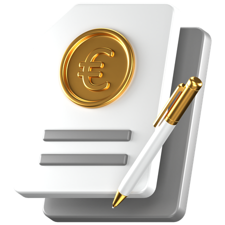 Contrato en euros  3D Icon