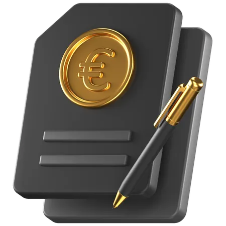 Contrato en euros  3D Icon