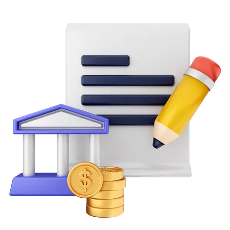 Financiación de contratos  3D Icon