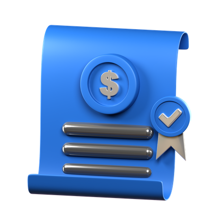 Contrato financiero  3D Icon