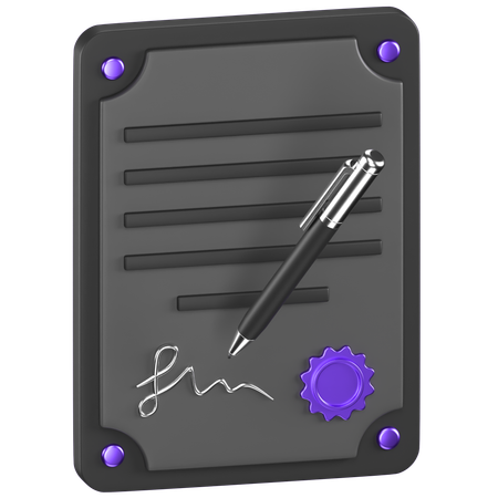 Firmar contrato  3D Icon
