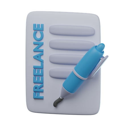 Contrato freelance  3D Icon