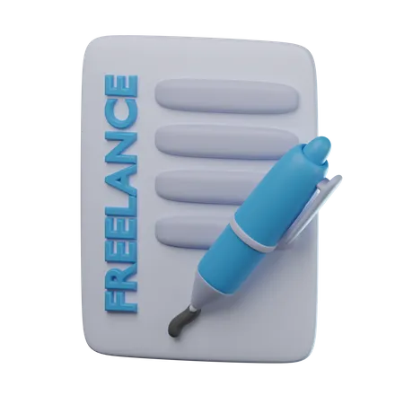 Contrato freelance  3D Icon