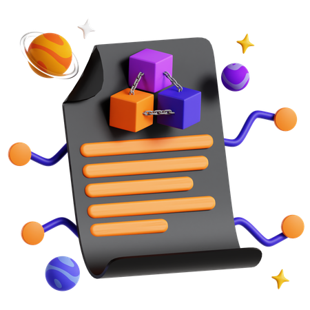 Contrato Inteligente  3D Icon