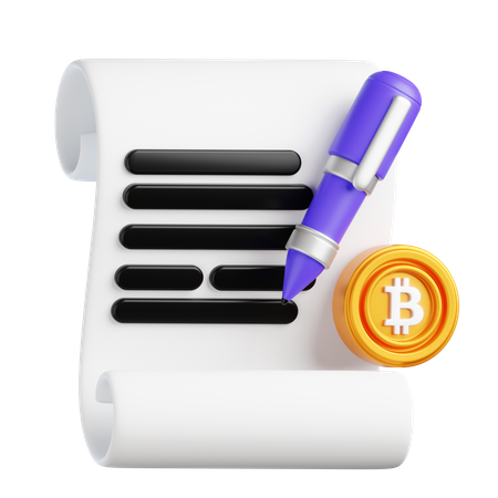Contrato inteligente de criptografia  3D Icon