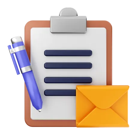 Mensaje de correo de contrato  3D Icon