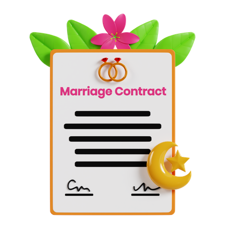 Contrato matrimonial  3D Icon