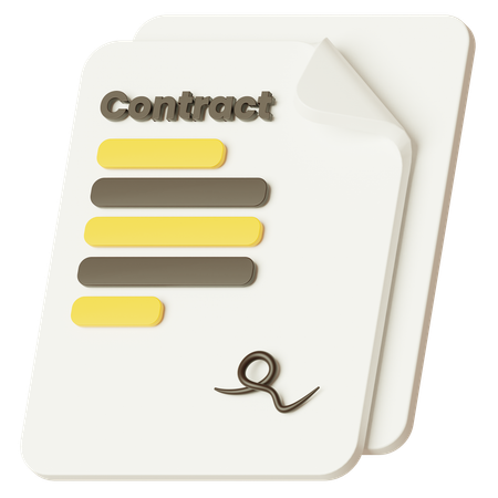 Documento de contrato  3D Icon